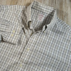 Brooks Brothers 1818 Long Sleeve Medium Button Down Shirt Multi Color Check USA - Picture 1 of 5
