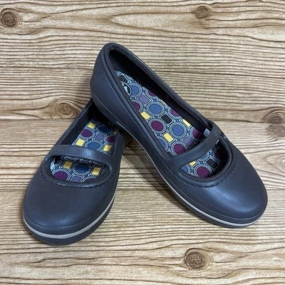 Crocs Shoes Woman 6 Mary Jane Crocband Flats Brown Casual Slip On Comfort 11092 - Image 1 of 4