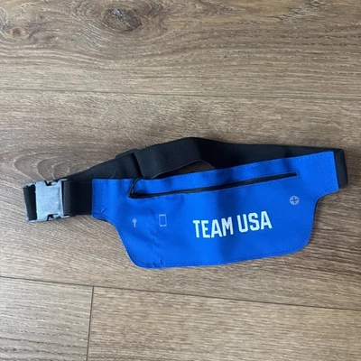 Team USA Waterproof Sport Waist Bum Bag Running Belt Pouch Zip Fanny Pack - Image 1 of 4