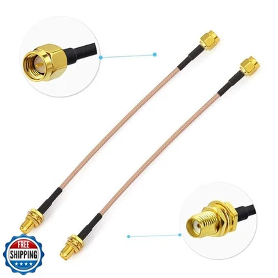 BINGFU SMA Female Bulkhead Mount to SMA Male RG316 Antenna Extension Cable 6  - Image 1 of 4