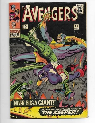 Avengers 31 1966 Marvel Comics VG+ 4.5 Captain America Hawkeye Goliath - Image 1 of 2