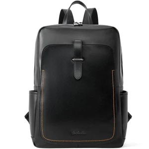 NWOT Vrba Simplicity Bostanten Skórzany laptop Komputer Plecak Torba Czarna 15,6 cala - Zdjęcie 1 z 8