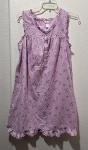 Adonna Nachthemd Blumen Midi Länge ärmellos Gr. M lila Baumwolle Cottagecore - Bild 1 von 6