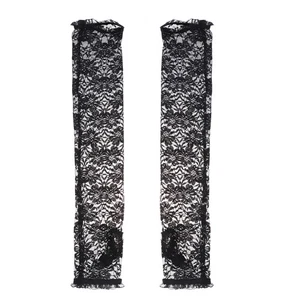 1 Pair Lace Breathable Stretchy Arm Cover Sleeve Elbow Protector Elastic Elbow - Picture 1 of 12