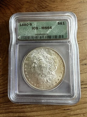 1880-S  Morgan Dollar, ICG  MS64, , San Francisco Mint - Image 1 of 4