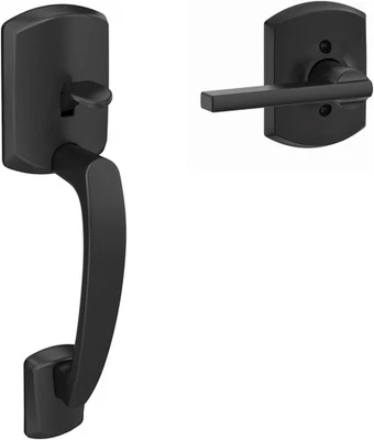 Schlage FE285-GRW-LAT-GRW Greenwich Lower Handleset - Black - Image 1 of 4