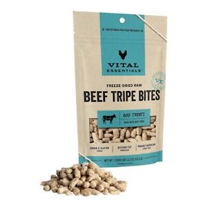 Vital Essentials Freeze-Dried Beef Tripe Bites Dog Treats, 2.3 Oz.