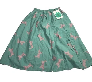 Bobo Choses rosa Hund Allover grün Baumwolle Rock Mädchen Größe 6-7 neu mit Etikett - Bild 1 von 7