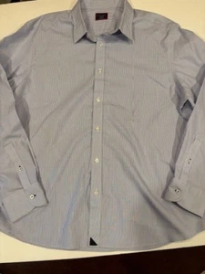 Camisa de manga larga con botones azul blanco a rayas sin arrugas XXL para hombre UNTUCKit - Imagen 1 de 7