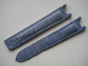 GENUINE CARTIER PASHA WATCH 15.50 mm STRAP BAND PERIWINKLE BLUE CROCO LEATHER - Picture 1 of 12