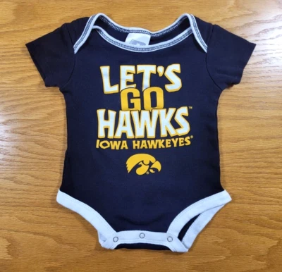 Iowa Hawkeyes One Piece Outfit Infant 3-6M Black Gold White NCAA Baby 3-6 Months - Image 1 of 2