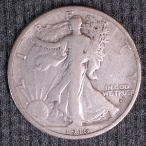 1916 d Walking Liberty mezzo dollaro US 50c obv - Foto 1 di 2