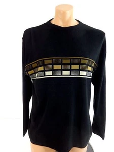 NWT MARQUIS MENS BLACK & BROWN ACRYLIC SWEATER SIZE L - Picture 1 of 1