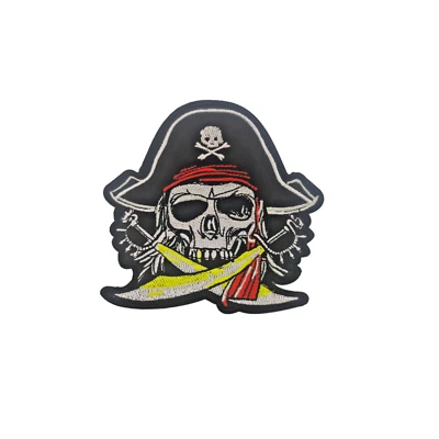 Pirate Skull Patch Heat Adhesive Clothing Costume Skull Patch Swords - Image 1 of 2