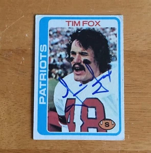 Tarjeta de fútbol americano Topps #242 1978 autógrafo firmado por Tim Fox New England Patriots - Imagen 1 de 2