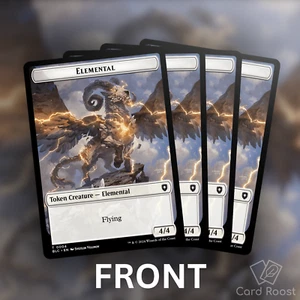 MTG Magic x4 Elemental / Shark Double-Sided Token Commander Bloomburrow BLC - Picture 1 of 2