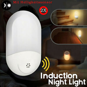 2Pcs LED Night Light With Detector Socket Night Light Night Lamp Lamps