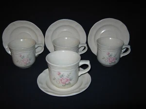 FOUR {4} PFALTZGRAFF TEA ROSE COFFEE CUPS AND SAUCER SETS - Picture 1 of 1