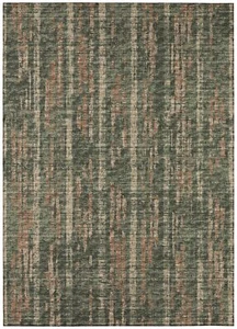 Addison Rugs Rylee ARY36 Green Washable 3' x 5' Indoor Outdoor Area Rug, Easy - Picture 1 of 8