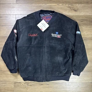 Giacca NASCAR Dale Earnhardt scamosciata Jeff Hamilton Racing Collection L #3 (come nuova!) - Foto 1 di 10