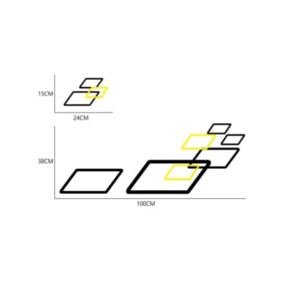 Calcomanía adhesiva de vinilo con gráficos cuadrados para puerta de faldón lateral de carrocería de coche negra/amarilla Foto 1 de 4