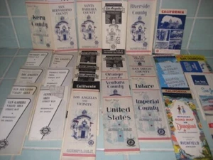 37 Vintage AAA California Folding Road Travel Maps 1942-960s Automobile Club CA - Picture 1 of 18