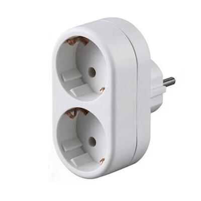 Doppelstecker Mehrfachstecker Vertikal Duo Stecker 2-fach Multistecker Weiß NEUE - Bild 1 von 4