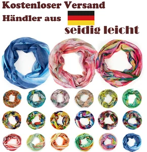 Schal Loop Schlauchschal für Damen Tuch seidig-luftig leicht mit buntem Muster - Bild 1 von 27