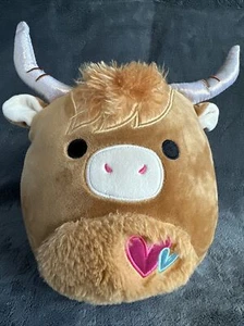 8 Zoll Wilfred Highland Kuh Stier Herzen Squishmallow Plüsch Valentinstag 2023 - Bild 1 von 20