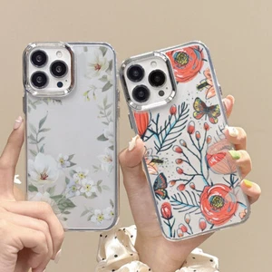 Rose Case For iPhone 16 15 14 13 Pro Max 12 11 ShockProof Flowers Silicone Cover - Picture 1 of 25