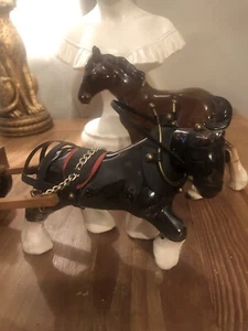 Vintage Style 2er Set Pferde, eines mit Wagen  - Bild 1 von 12