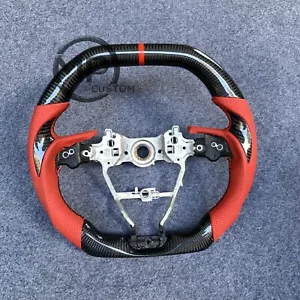 Carbon Fiber Red Leather Sport Steering Wheel Fit 18+ Toyota Camry Corolla RAV4 - Bild 1 von 9