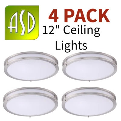 PACK 4 ASD-LFMDR-12D20CC-NK 20w LED 12" Redondo 3 Colores Sel Luces de Techo Níquel Foto 1 de 3