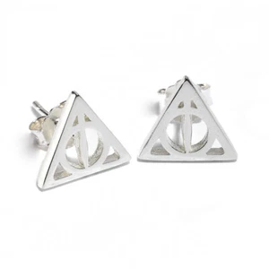 Official Sterling Silver Harry Potter Deathly Hallows Stud Earrings - Picture 1 of 3