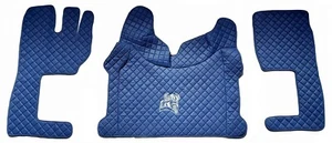 Juego de alfombrillas de camión cuero sintético AZUL bordado adecuado para VOLVO FH4 FH5 AERO - Imagen 1 de 4