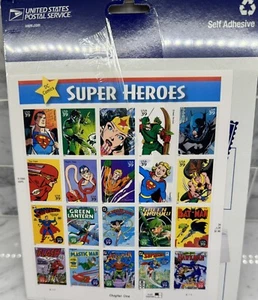 DC Comic Book Super Heroes Postage Stamp Full Sheet USPS 39 Cents - Picture 1 of 2
