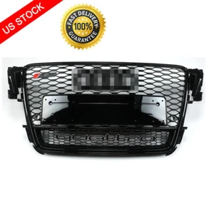 Front Honeycomb Mesh Quattro Grille For Audi A5/S5 B8 8T 2008-12 Black RS5 Style - Picture 1 of 11