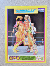 MERLIN GOLD SERIES CARD WWF #3 RANDY SAVAGE V ULTIMATE WARRIOR  1992