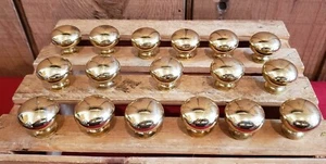 Lot 17 Heavy Brass Color Cabinet Knobs Drawer Pulls Round Ball*READ DESCRIPTION* - Picture 1 of 7