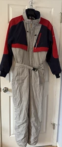Obermeyer Ski Suit Gore-Tex One Piece Snowsuit Gray Vintage Men Medium 80s Style - Picture 1 of 13