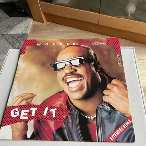 Stevie Wonder and Michael Jackson - Get it UK 12" Single Record - Picture 1 of 4