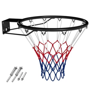 Llanta de baloncesto de 18" con resortes dobles y red para todo tipo de clima para interiores y exteriores - Imagen 1 de 9