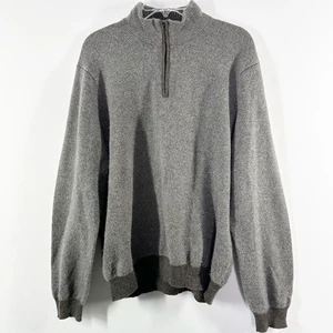 Suéter Joseph & Lyman Marrón Cachemira 1/4 Cremallera Talla L Informal Clásico Preppy - Imagen 1 de 6