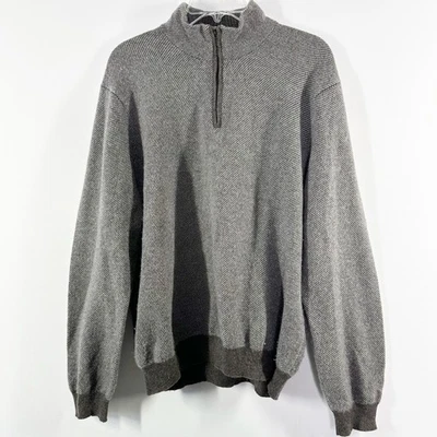 Suéter Joseph & Lyman Marrón Cachemira 1/4 Cremallera Talla L Informal Clásico Preppy Foto 1 de 4