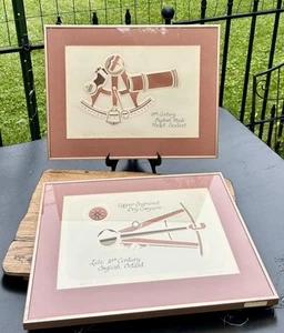 Antiguo Sextante Marítimo/Octante Inglés Arte en Papel Impresiones Enmarcadas William Winn - Imagen 1 de 10