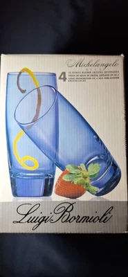 Vaso de bebidas de cristal soplado azul Miguel Ángel de 15 onzas Foto 1 de 2