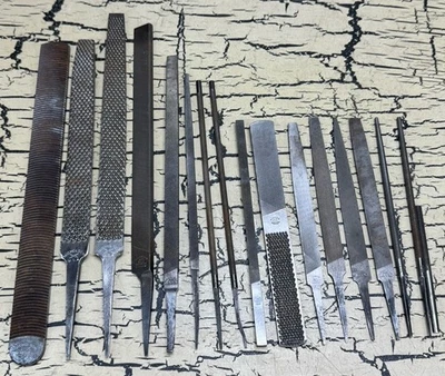 17 复古 Nicholson 手工文件工具 混合 批量 美国 平圆形 方形楔形 Rasps — 第 1/4 张图片