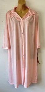 Vintage Vanity Fair Set M Nightgown/Robe Pant Pink Antron III Nylon 2 Pc NWT - Picture 1 of 19