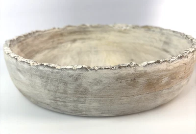 Decorative Shabby Distressed Wooden Dish Catch All Made in India Wood - Image 1 of 4