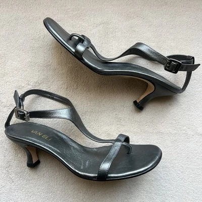 Vaneli Milina Pewter Gray Kitten Heel Sandals Women 7 M Strappy Casual Resort - Image 1 of 4